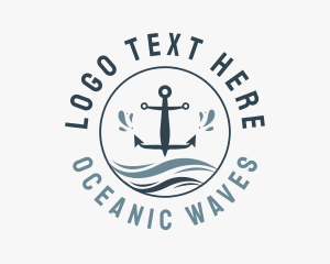 Marine - Anchor Marine Wave logo design