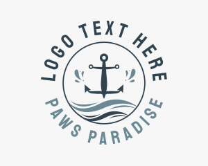 Anchor Marine Wave logo design