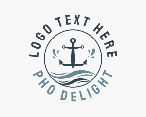 Anchor Marine Wave logo design