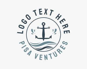 Anchor Marine Wave logo design