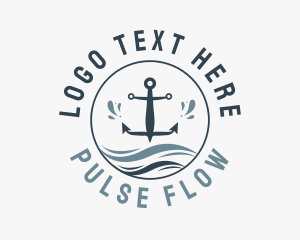 Anchor Marine Wave logo design