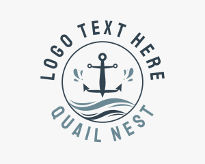 Anchor Marine Wave logo design