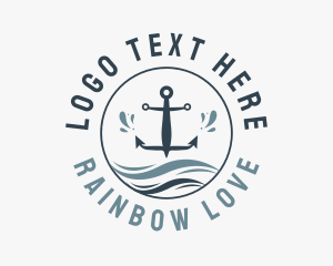 Anchor Marine Wave logo design