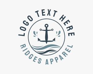 Anchor Marine Wave logo design