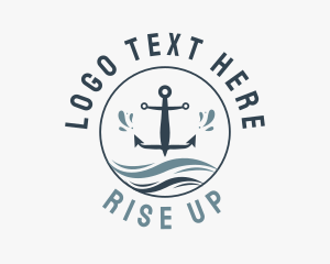 Anchor Marine Wave logo design