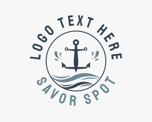 Anchor Marine Wave logo design