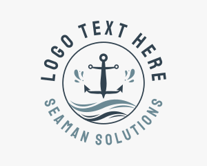 Anchor Marine Wave logo design