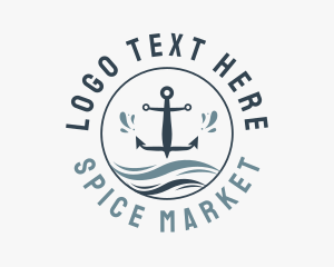 Anchor Marine Wave logo design