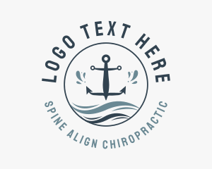 Anchor Marine Wave logo design