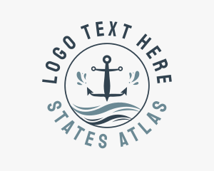 Anchor Marine Wave logo design