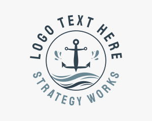 Anchor Marine Wave logo design