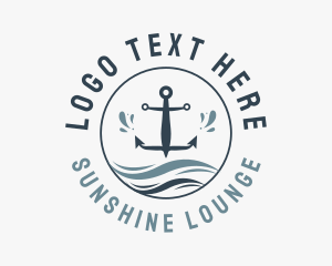 Anchor Marine Wave logo design