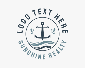 Anchor Marine Wave logo design