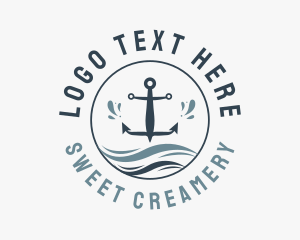 Anchor Marine Wave logo design