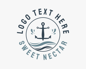 Anchor Marine Wave logo design