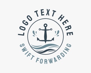 Anchor Marine Wave logo design