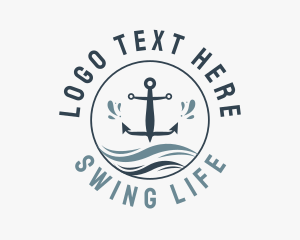 Anchor Marine Wave logo design