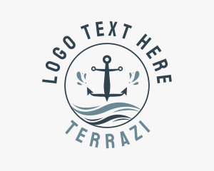 Anchor Marine Wave logo design