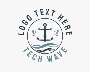 Anchor Marine Wave logo design