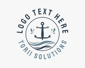 Anchor Marine Wave logo design