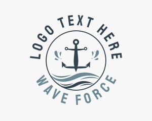 Anchor Marine Wave logo design