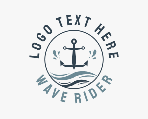 Anchor Marine Wave logo design