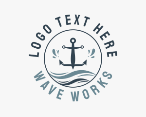 Anchor Marine Wave logo design