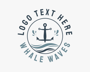 Anchor Marine Wave logo design