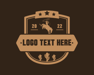 Sheriff - Western Cowboy Cactus logo design