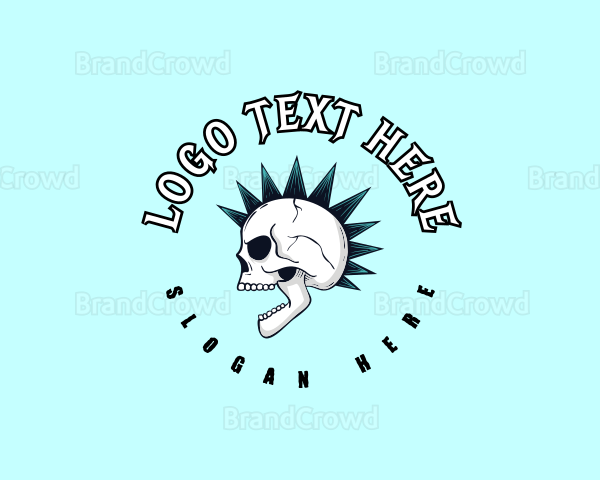 Mohawk Rock Skull Logo