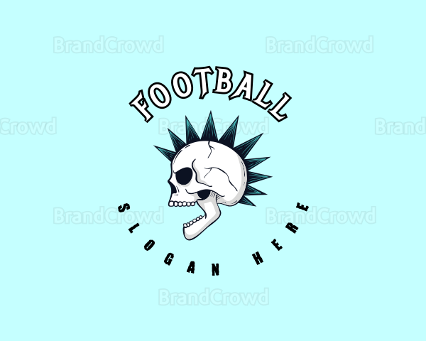 Mohawk Skull Rockstar Logo