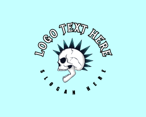 Idol - Mohawk Skull Rockstar logo design