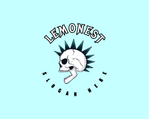 Mohawk Skull Rockstar Logo