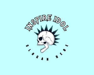 Idol - Mohawk Skull Rockstar logo design