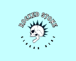 Mohawk Rock Skull  logo design