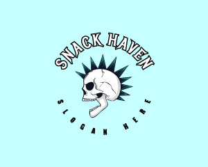 Mohawk Rock Skull  logo design