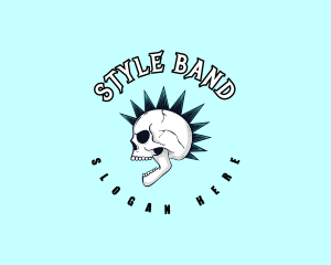 Mohawk Rock Skull  logo design