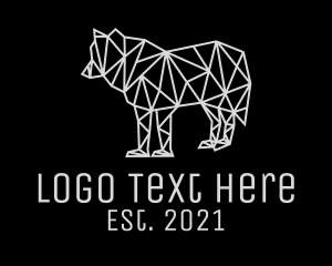 Zoo - Gray Geometric Wolf logo design