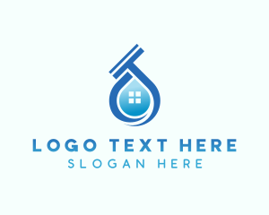 Squegee - Cleaning Squeegee Droplet logo design