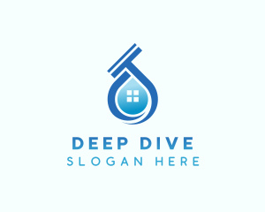 Cleaning Squeegee Droplet logo design