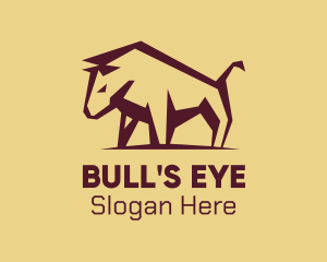 Maroon Wild Bull logo design