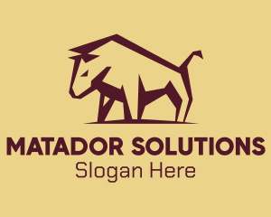 Matador - Maroon Wild Bull logo design