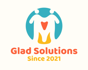 Glad - Joyful Couple Heart logo design