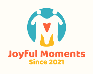 Joyful Couple Heart logo design