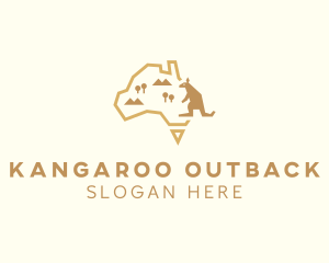 Australia - Australia Kangaroo Map logo design