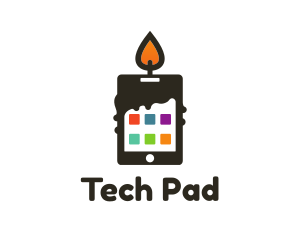 Candle Flame App Device logo design