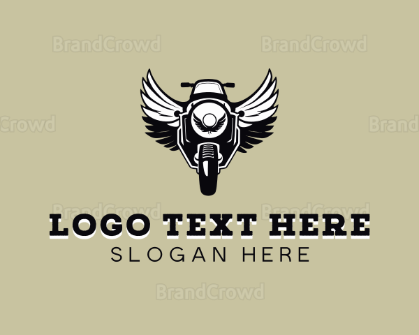 Winged Motorcycle Racing Logo