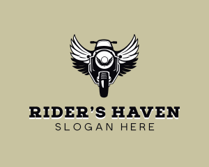 Winged Motorcycle Racing logo design