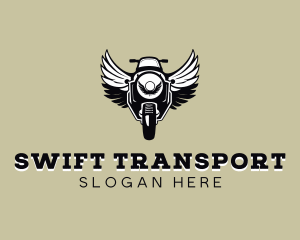 Winged Motorcycle Racing logo design