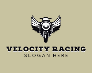 Winged Motorcycle Racing logo design